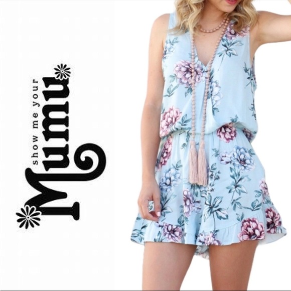 Show Me Your Mumu Riri Romper Womens Size Small Wildflower Breeze Floral Ruffle - Picture 1 of 14
